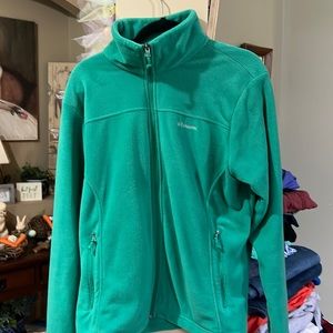 Womens Columbia fleece zip front jacket